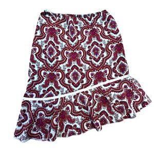 Mary-KateAndAshley Vintage Skirt Youth 10/12 Paisley Girl's Red Blue Peasant